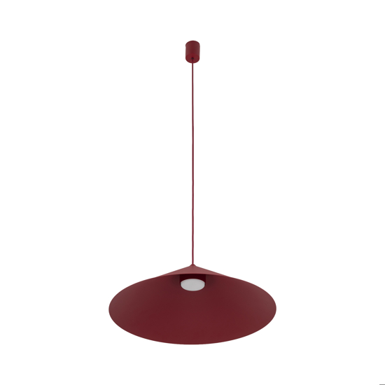 Lampadario cono rosso a sospensione 50 cm per tavolo da cucina moderna