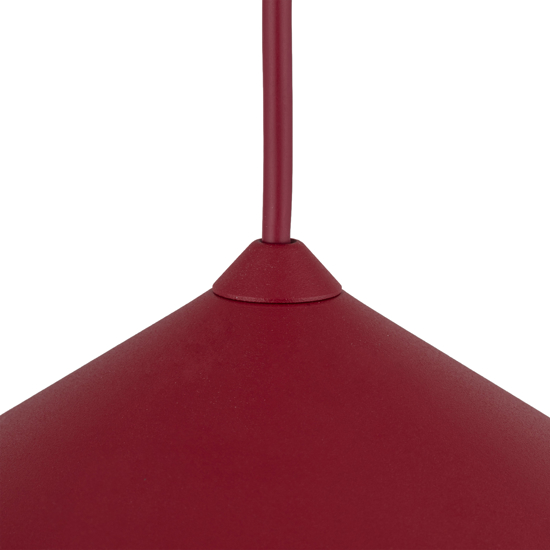 Lampadario cono rosso a sospensione 50 cm per tavolo da cucina moderna