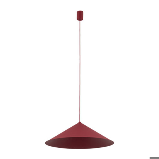 Lampadario cono rosso a sospensione 50 cm per tavolo da cucina moderna