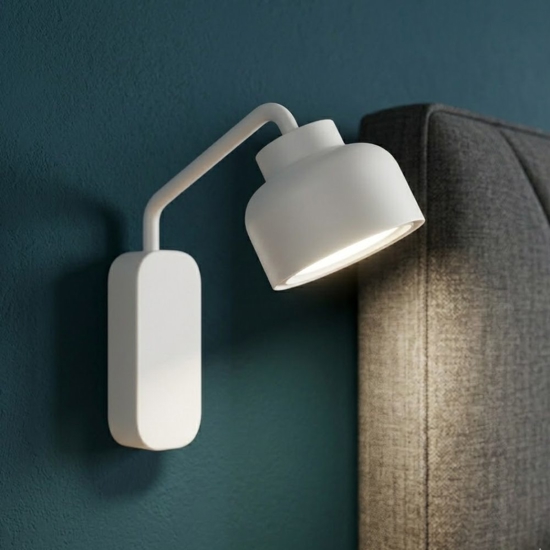 Vivida bottone lampada da comodino camera da letto moderna bianca