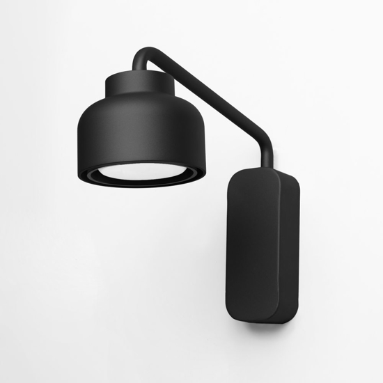 Applique lampada da comodino moderna nera vivida bottone