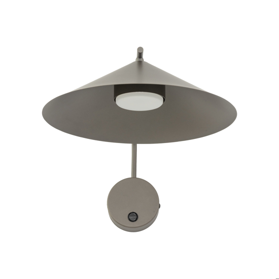 Applique a braccio lungo marrone orientabile con interruttore per illuminazione tavolo
