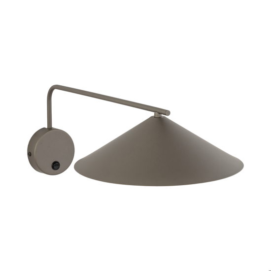 Applique a braccio lungo marrone orientabile con interruttore per illuminazione tavolo