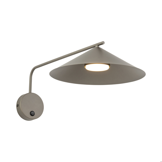Applique a braccio lungo marrone orientabile con interruttore per illuminazione tavolo