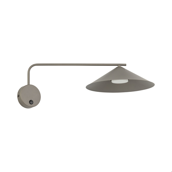 Applique a braccio lungo marrone orientabile con interruttore per illuminazione tavolo