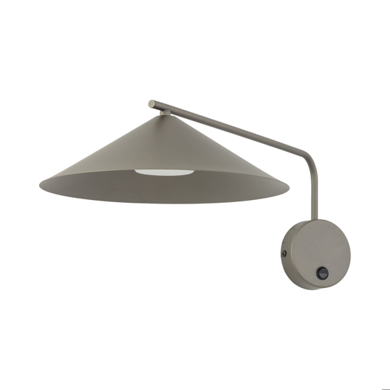 Applique a braccio lungo marrone orientabile con interruttore per illuminazione tavolo