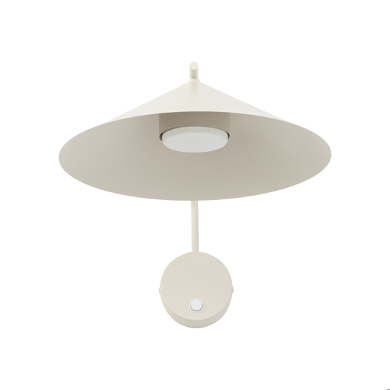 Applique da parete a braccio lungo orientabile cono champagne con interruttore