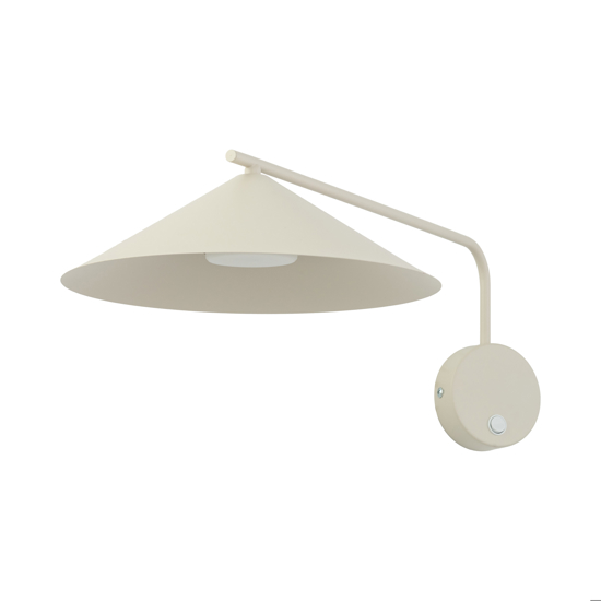 Applique da parete a braccio lungo orientabile cono champagne con interruttore