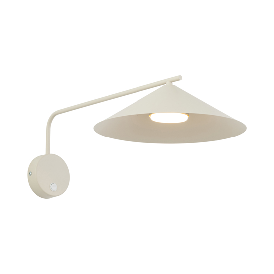 Applique da parete a braccio lungo orientabile cono champagne con interruttore