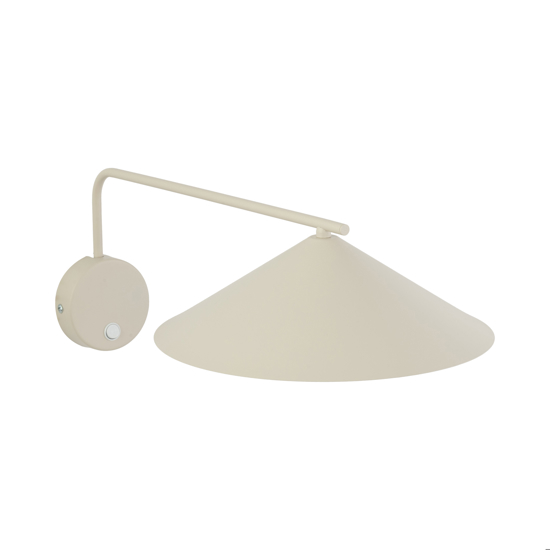 Applique da parete a braccio lungo orientabile cono champagne con interruttore