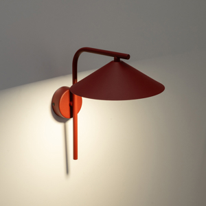 Applique da parete cono in metallo rosso