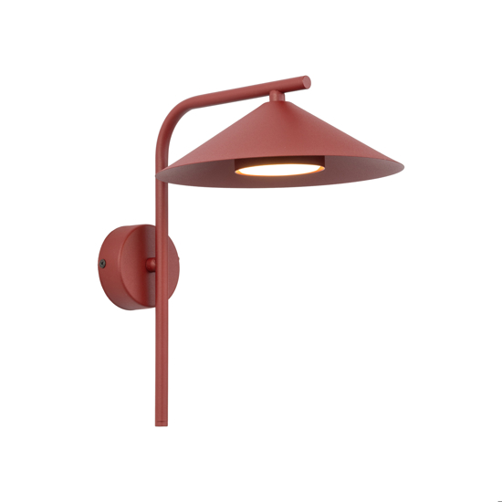 Applique da parete cono in metallo rosso