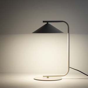 Lampada da tavolo design minimal metallo champagne