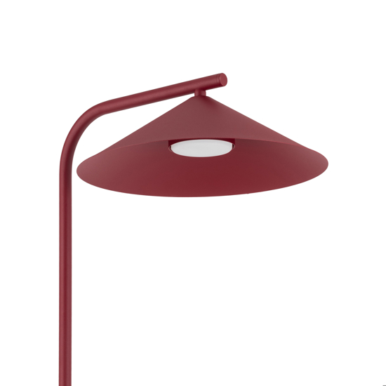 Piantana rossa design minimal da lettura per salotto