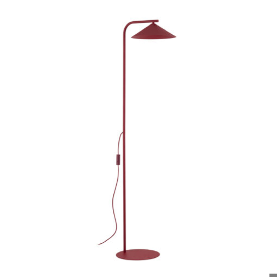 Piantana rossa design minimal da lettura per salotto