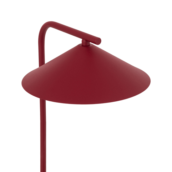 Lampada da tavolo rossa design moderna cono in metallo