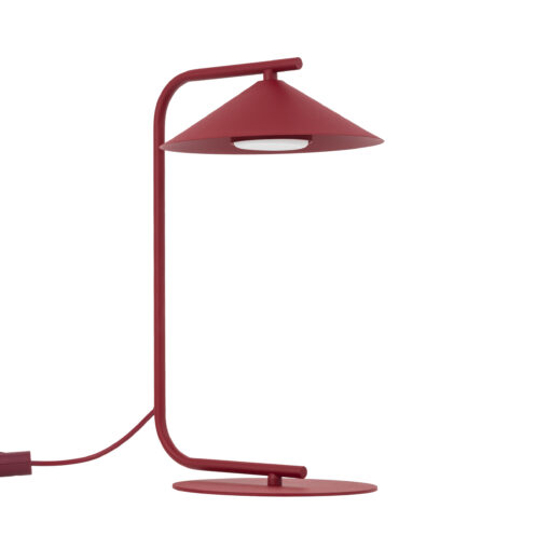 Lampada da tavolo rossa design moderna cono in metallo
