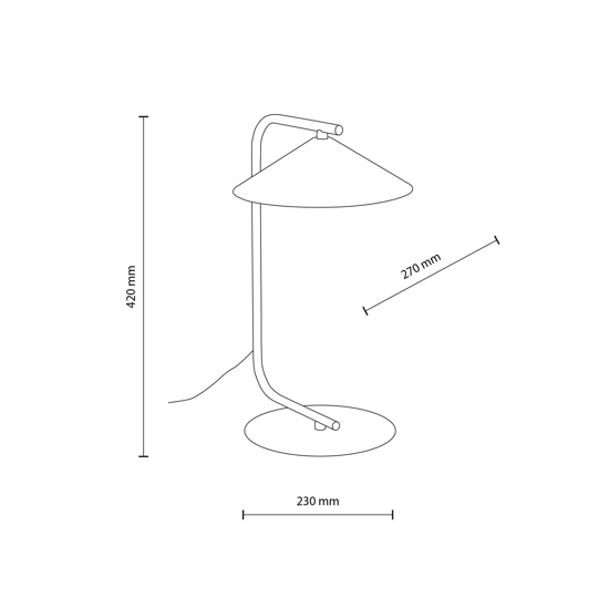 Lampada da tavolo rossa design moderna cono in metallo