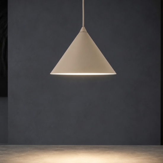 Lampada a sospensione cono 21 cm sabbia per cucina