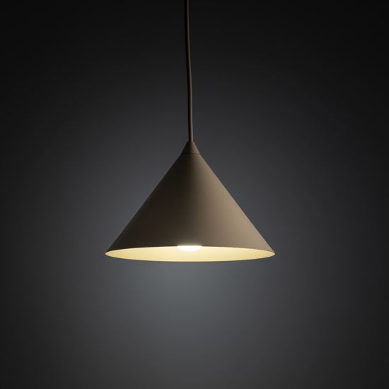 Lampada a sospensione cono 21 cm sabbia per cucina