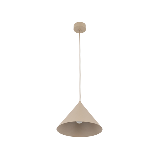 Lampada a sospensione cono 26 cm metallo sabbia per cucina