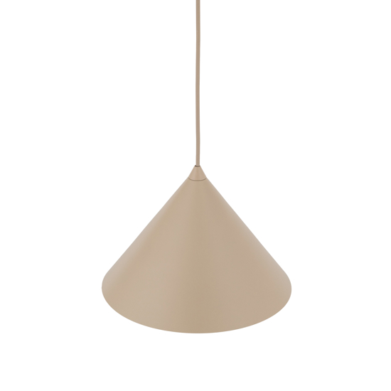 Lampada a sospensione cono 26 cm metallo sabbia per cucina