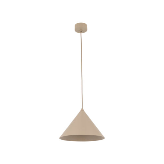 Lampada a sospensione cono 26 cm metallo sabbia per cucina