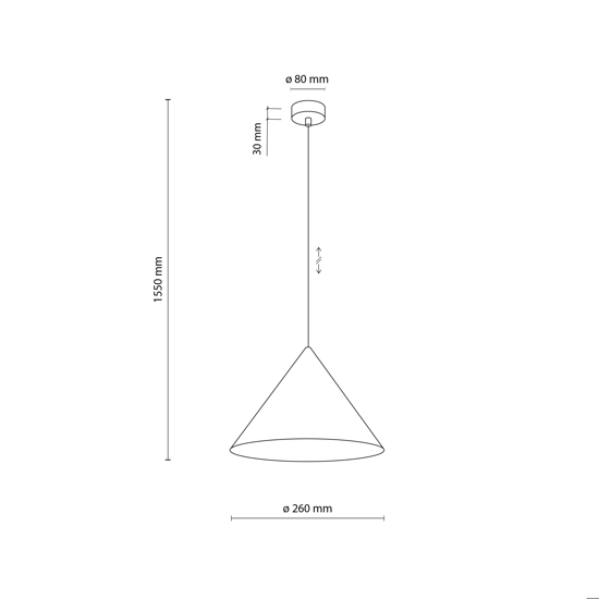 Lampada a sospensione cono 26 cm metallo sabbia per cucina