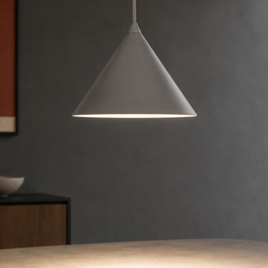 Lampada a sospensione cono 21 cm marrone di metallo per cucina