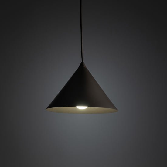 Lampada a sospensione cono 21 cm marrone di metallo per cucina