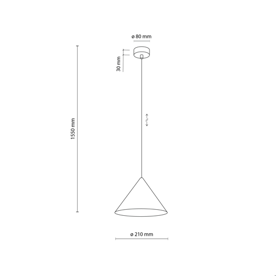 Lampada a sospensione cono 21 cm marrone di metallo per cucina