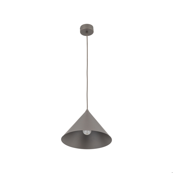 Lampada a sospensione cono 26 cm metallo marrone per cucina