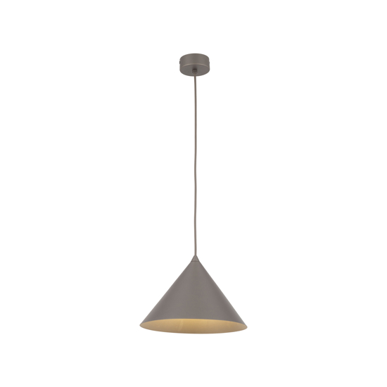 Lampada a sospensione cono 26 cm metallo marrone per cucina