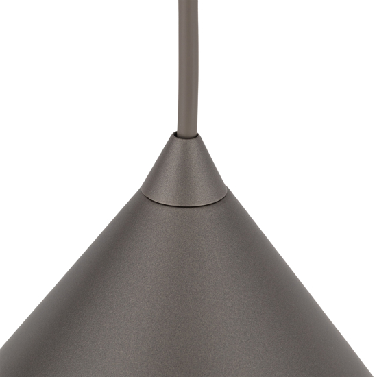 Lampada a sospensione cono 26 cm metallo marrone per cucina