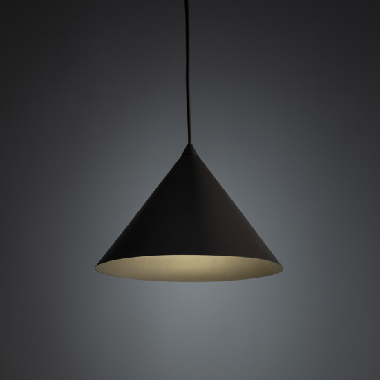Lampada a sospensione cono 26 cm metallo marrone per cucina