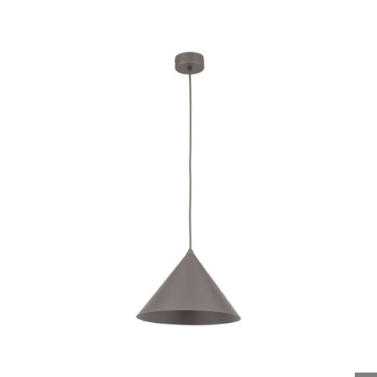Lampada a sospensione cono 26 cm metallo marrone per cucina