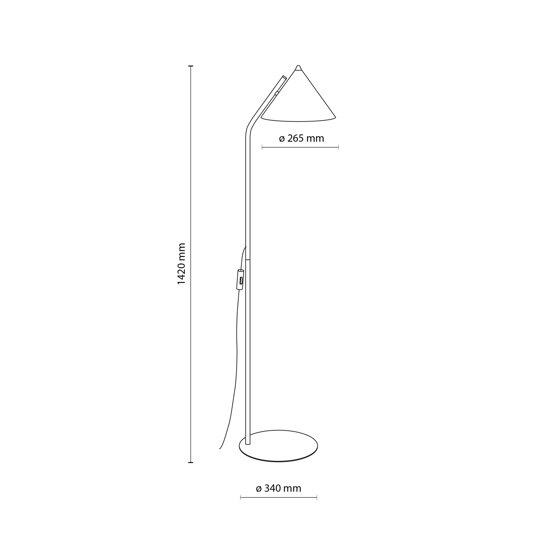 Piantana sabbia design moderno cono di metallo da lettura
