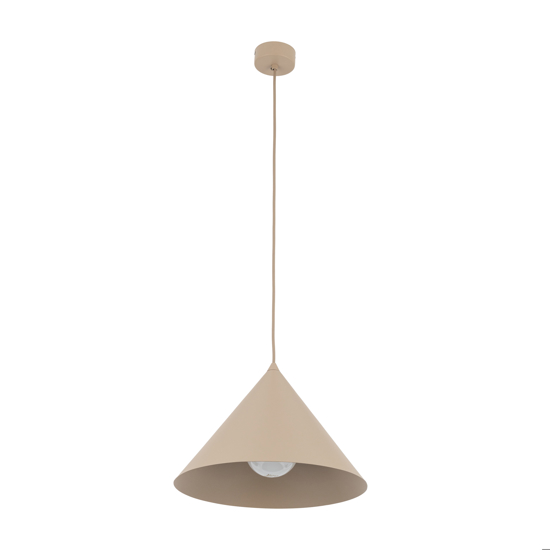Lampadario a sospensione cono 33 cm di metallo sabbia per cucina moderna
