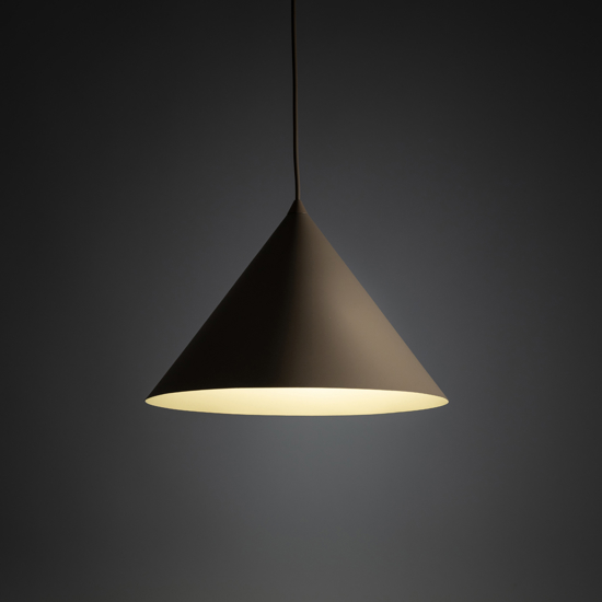 Lampadario a sospensione cono 33 cm di metallo sabbia per cucina moderna
