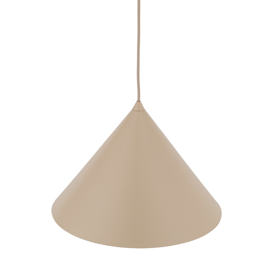 Lampadario a sospensione cono 33 cm di metallo sabbia per cucina moderna