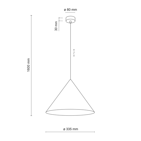 Lampadario a sospensione cono 33 cm di metallo sabbia per cucina moderna