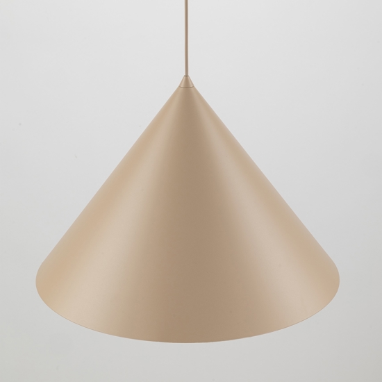 Lampadario cono di metallo sabbia 50 cm per cucina