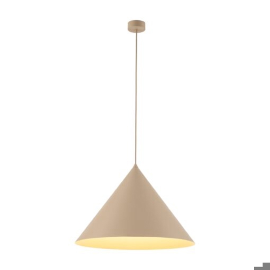 Lampadario cono di metallo sabbia 50 cm per cucina