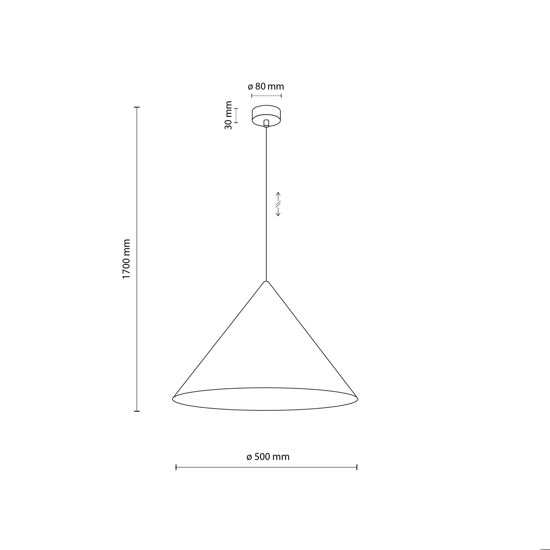 Lampadario cono di metallo sabbia 50 cm per cucina