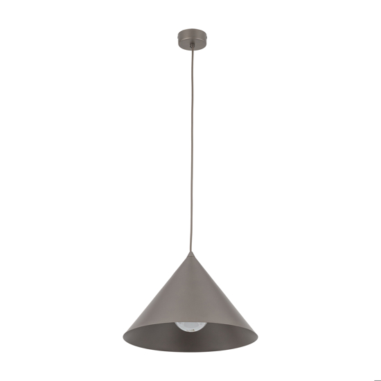 Lampadario a sospensione cono 33 cm metallo marrone per cucina