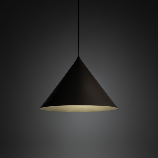 Lampadario a sospensione cono 33 cm metallo marrone per cucina