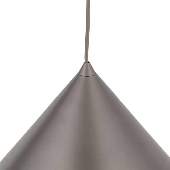 Lampadario a sospensione cono 33 cm metallo marrone per cucina