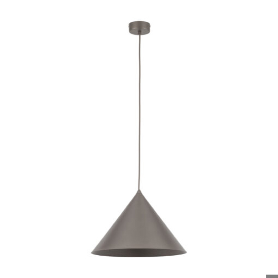 Lampadario a sospensione cono 33 cm metallo marrone per cucina
