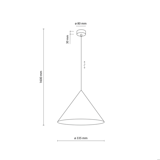 Lampadario a sospensione cono 33 cm metallo marrone per cucina