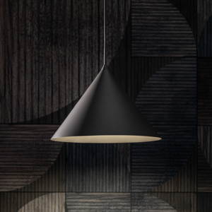 Lampadario cono marrone 50 cm sospensione in metallo per cucina